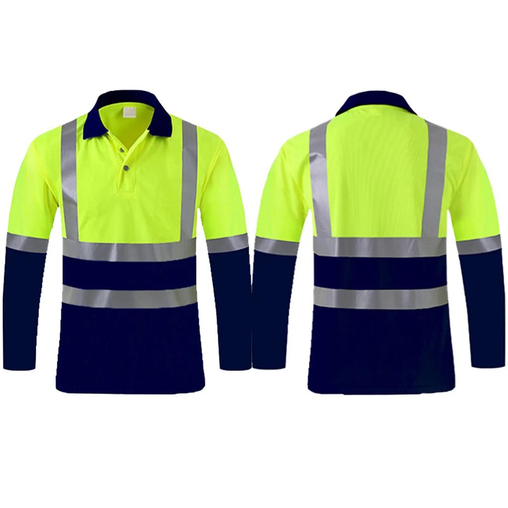 Dressworks Hi Vis Unisex Polo Long Sleeve Yellow