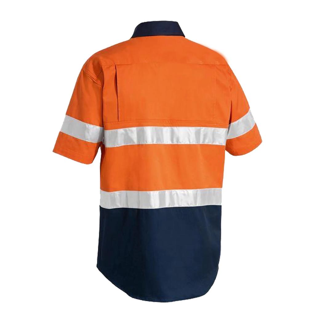 Dressworks Hi Vis Workwear Unisex Button Short Sleeve Shirt with Reflective Tape 1