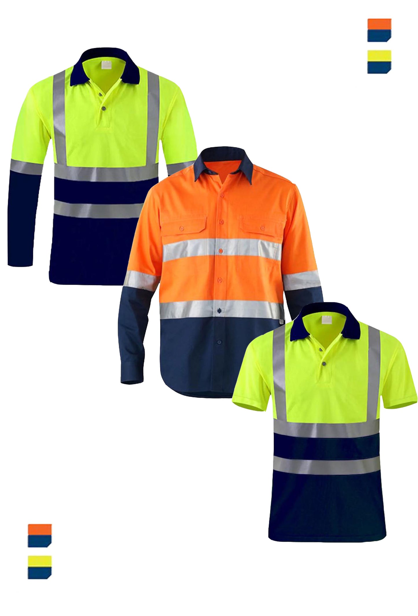 Dressworks Hi Vis workwear unisex 3 shirt pack