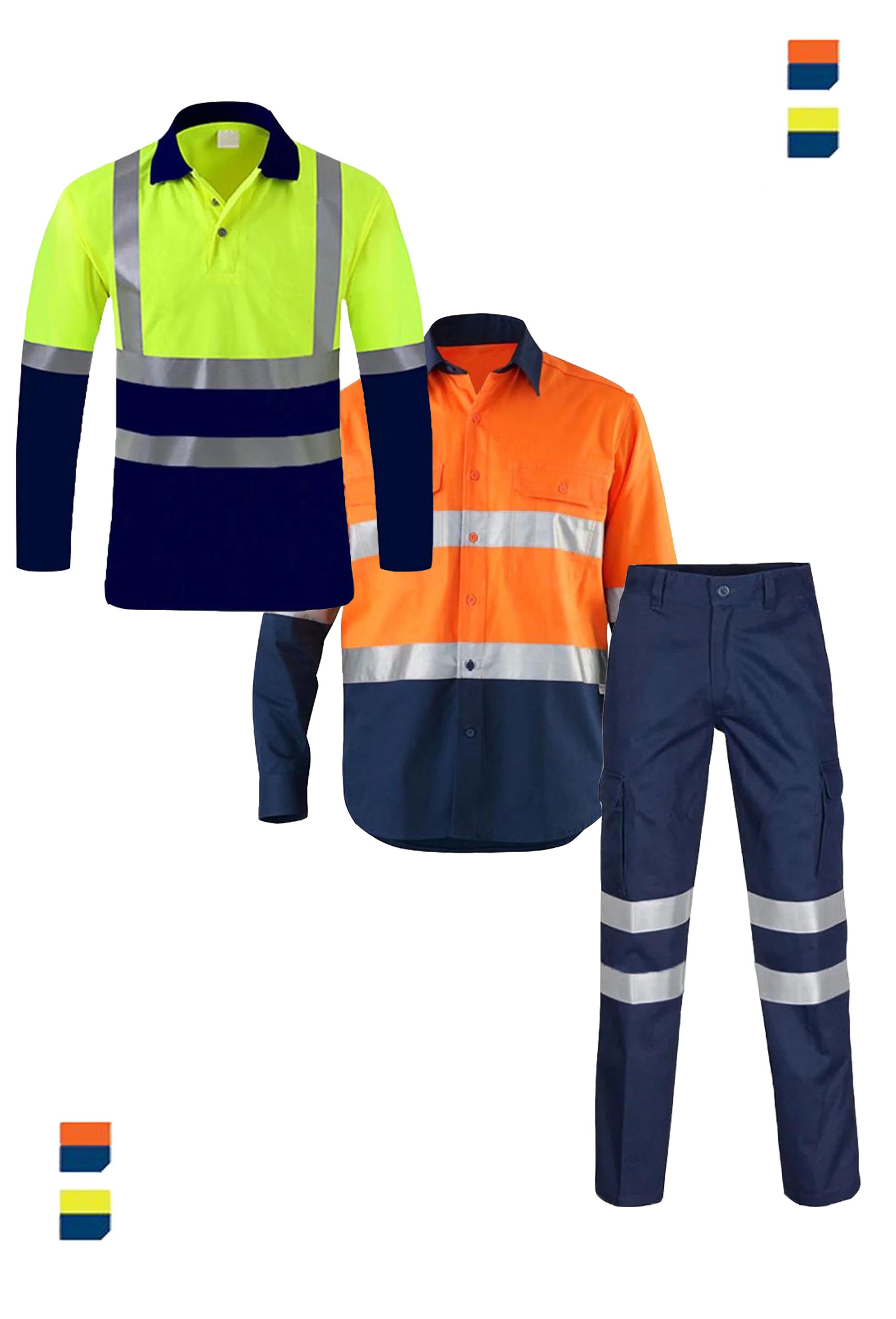 Dressworks Hi Vis workwear winter pack, hi vis long hand shirts and pants